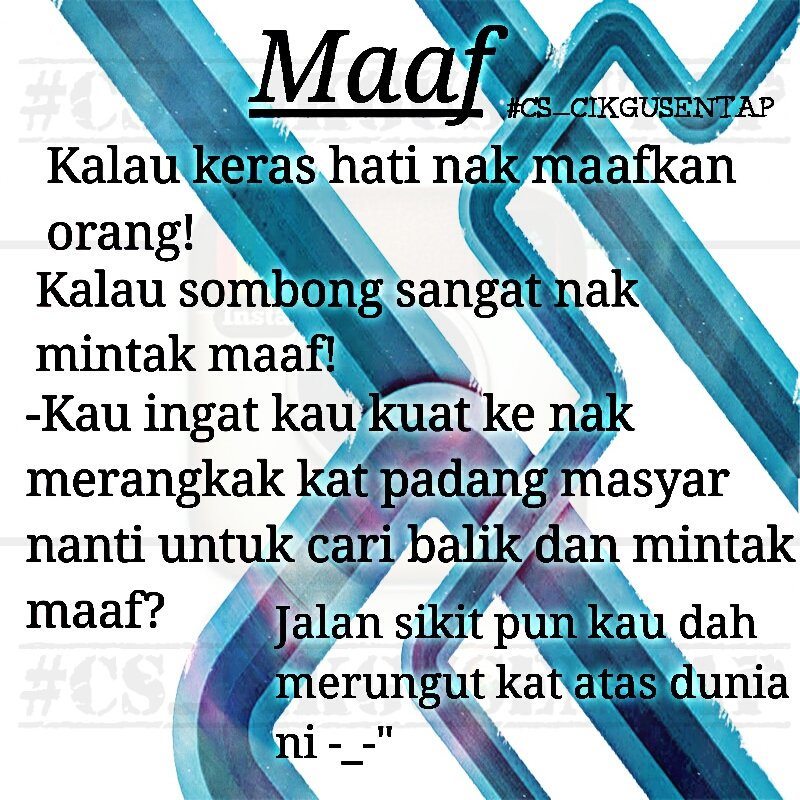CS_CikguSentap's tweet photo. Lembutkan hati dan maafkan orang lain inshaallah lebih tenang https://t.co/3ZgHV6SBWw