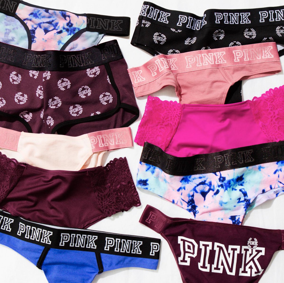 VSPINK's tweet photo. READY? 🙆 10/$35 panties exclusively for #PINKNation tonight ONLY from 5PM-9PM EST online and local time in stores. https://t.co/nGlzwBJdpA