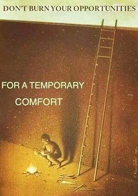 AlmasJiwani's tweet photo. Don't burn your opportunities for a temporary comfort.
#skyisthelimit #achieveyourgoals #climbladder https://t.co/ZV1fqMBDNJ