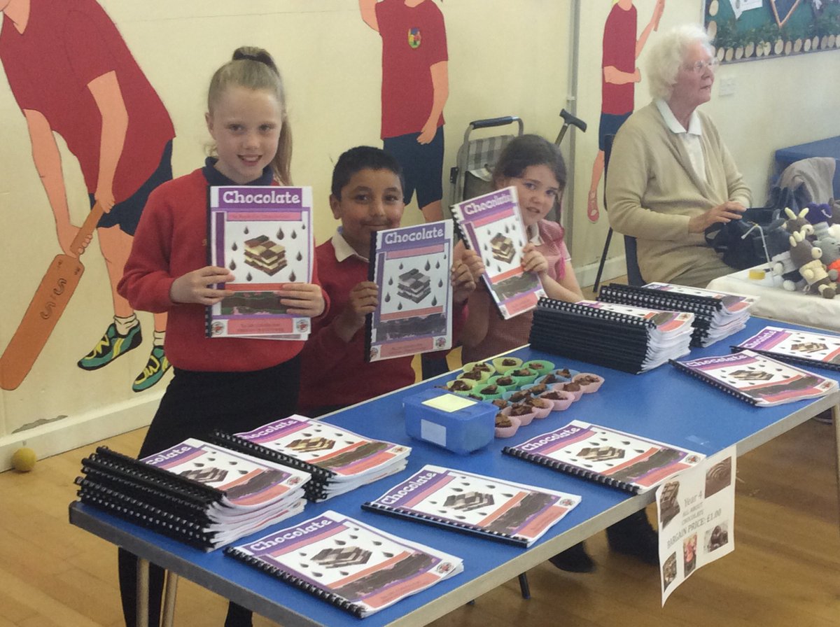 claresowa's tweet photo. Year 4 selling their Chocolate book at the Summer Fair! https://t.co/6bbxrtcc9N