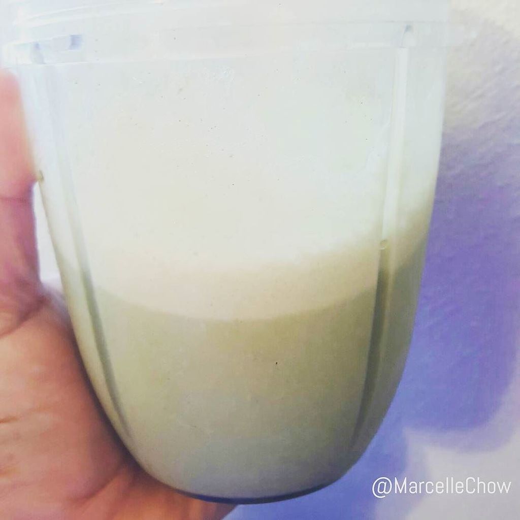 MarcelleChow's tweet photo. My morning #greensmoothie made with #almondmilk #chlorella #kelppowder and #seasalt https://t.co/B57JEEXyuk https://t.co/tHYn6kwOWy
