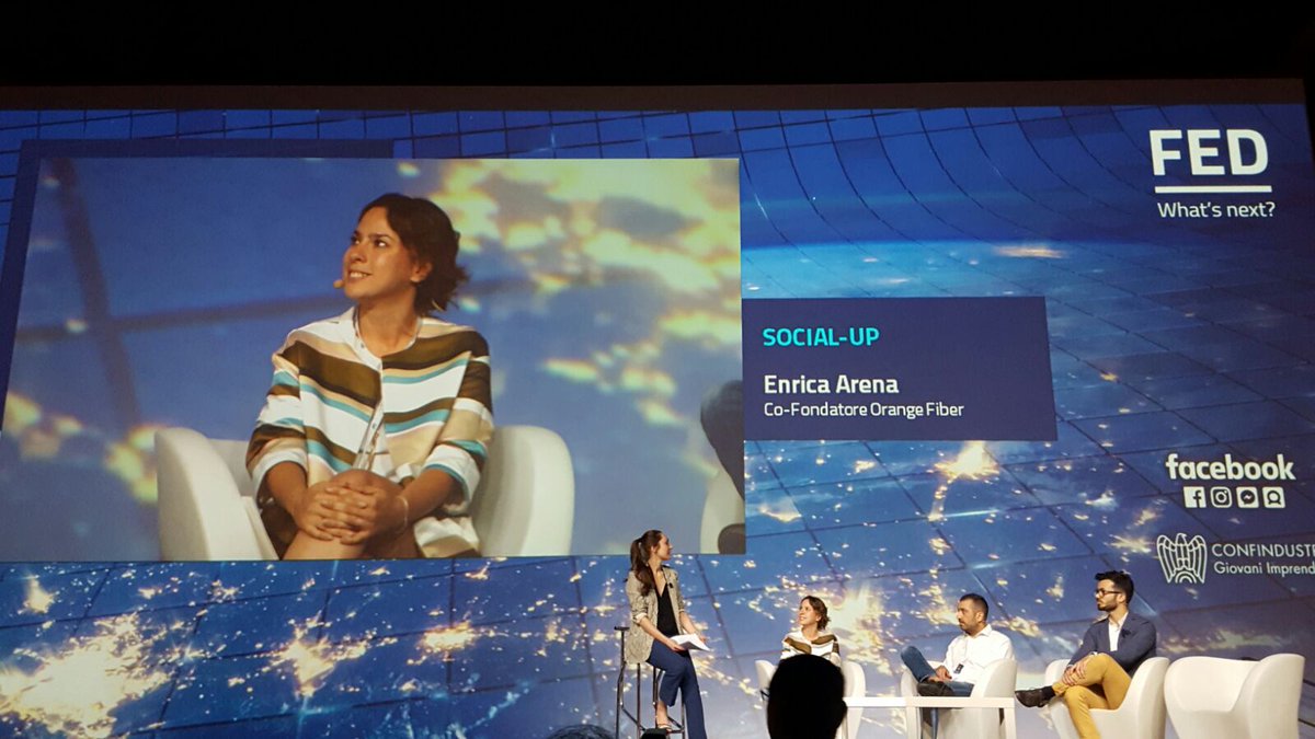 Bello ritrovare <a href="/enriarena/">Enrica Arena</a> e la meravigliosa <a href="/OrangeFiber/">Orange Fiber</a> sul palco di #FED2016. La sostenibilità può fare impresa.