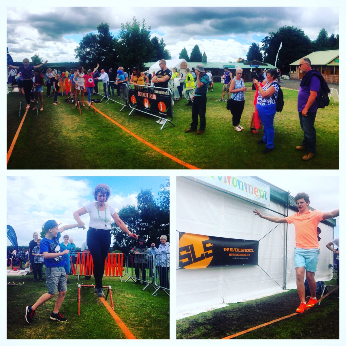 SLS_SW's tweet image. Fun times at the #greatyorkshireshow! @SLS_SW @MaverickSlack #fun #event #activities #slacklines #kids
