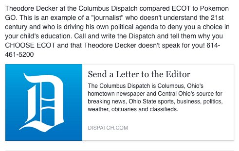 ECOTSchool's tweet image. Call and write the Dispatch and tell them why you CHOOSE ECOT! #ImECOT
dispatch.com/content/pages/…  
614-461-5200