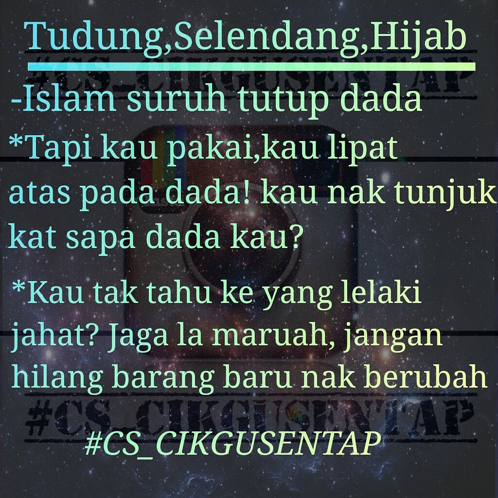 CS_CikguSentap's tweet photo. Kau nak ke laki pandang kau ni murah? https://t.co/tSl6Pyvjht