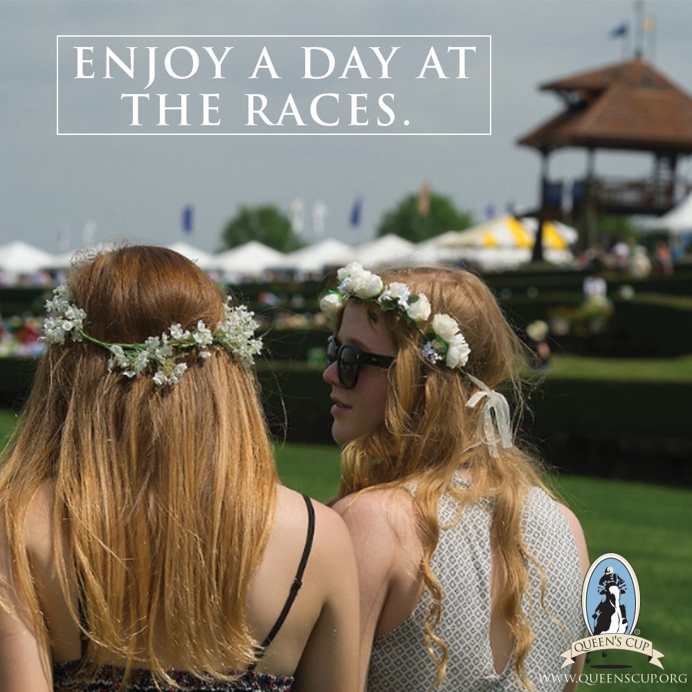 Queenscup's tweet photo. #TBT Race day fun at the 2016 Queen's Cup! Love the flower crowns! #QueensCup2016 #RaceDay https://t.co/MxjTvkgzOJ