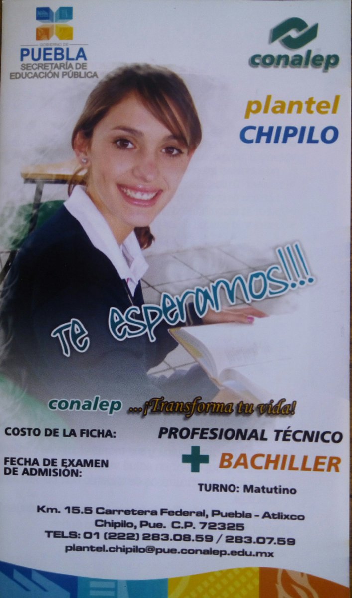 conalep_chipilo's tweet photo. PROXIMO EXAMEN DE ADMISION 08 DE AGOSTO! https://t.co/Iax7k6bkgg