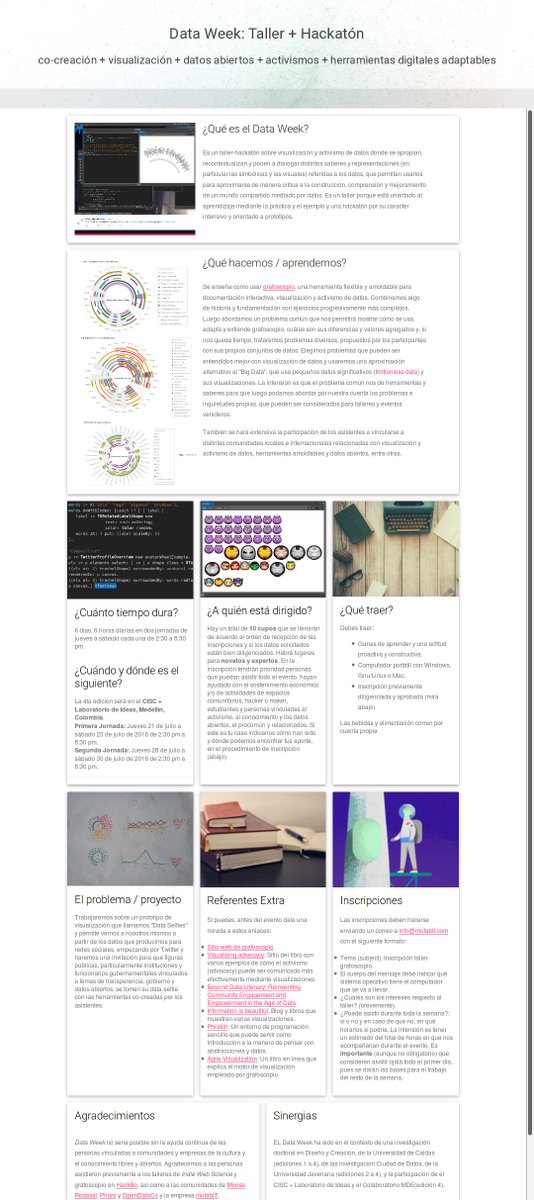 offrayLC's tweet image. En una semana empieza el #DataWeek4 en #MDE. #EntradaLibre. Detales y preinscripciones: mutabit.com/dataweek/