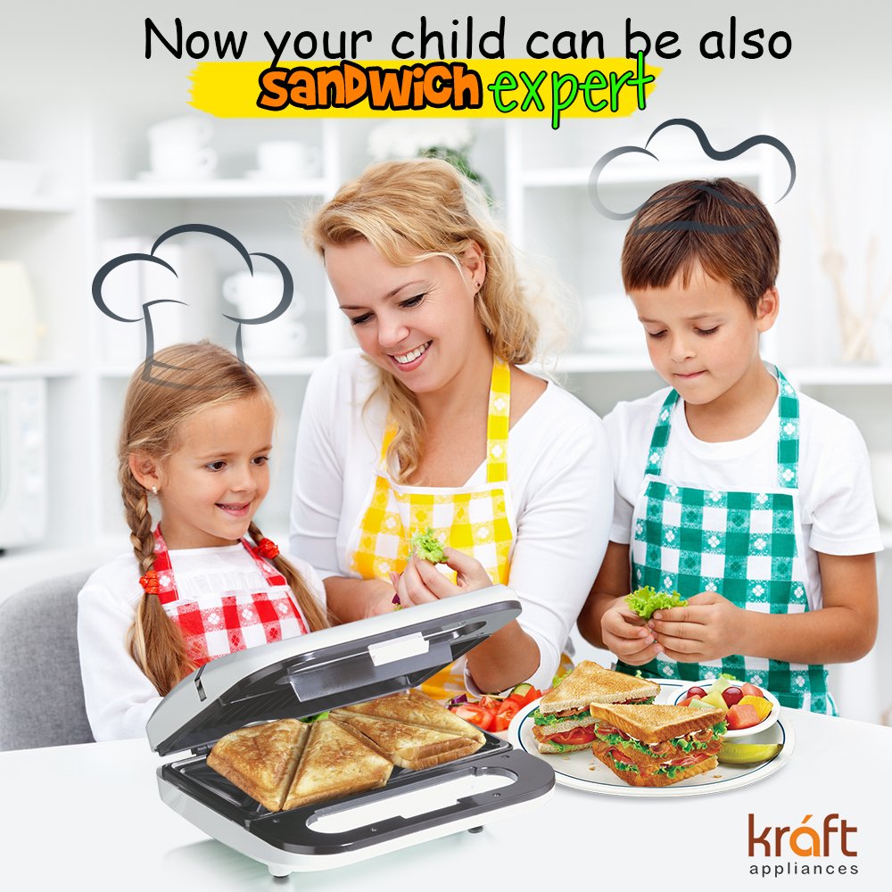 KraftAppliances's tweet photo. With easy to use & safety features, your kids too can enjoy preparing sandwiches with #Kraft #SandwichMaster https://t.co/55ubJnEgqd