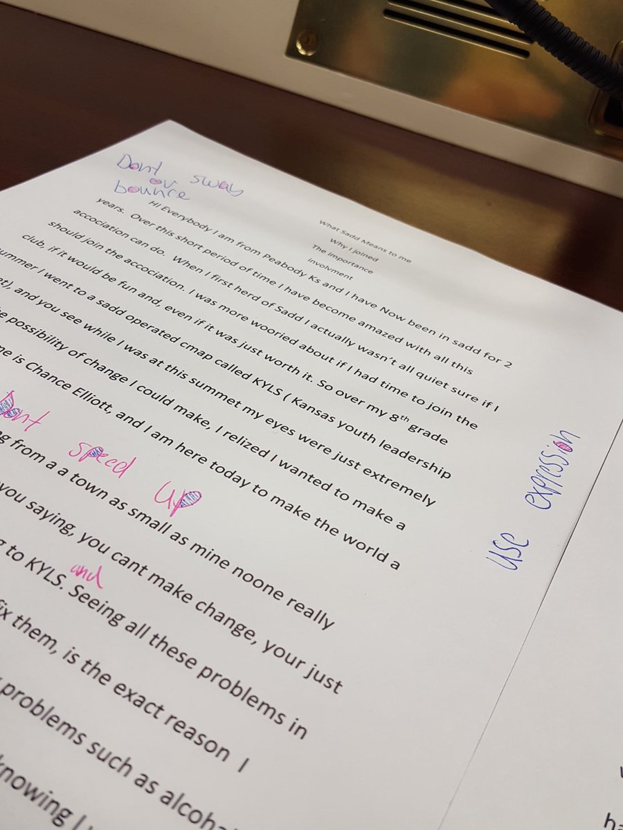 ChanceElliott00's tweet photo. @SADDnation Write a speech they said, it'll be easy they said. #SADD16 https://t.co/Jpc31ieyu4
