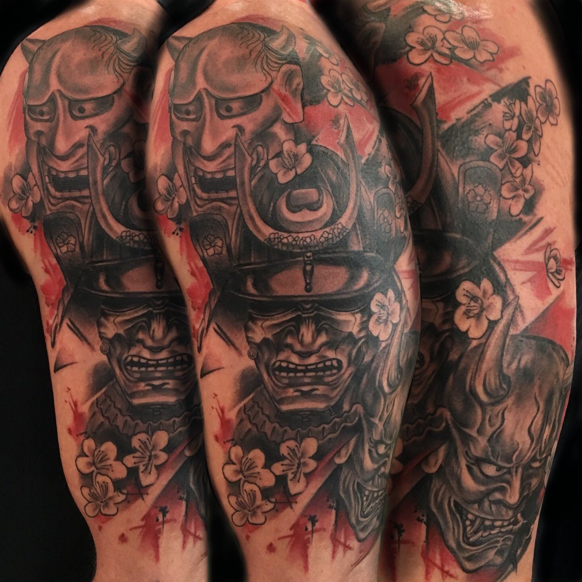 japanese 3 faces tattoo