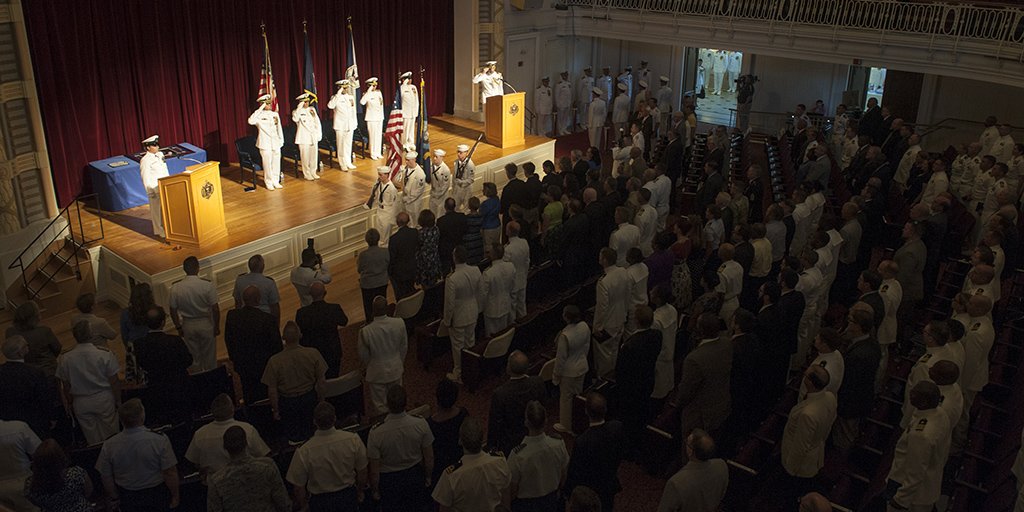 VADM Michael Gilday ('85) is relieving VADM Jan Tighe ('84) as commander, U.S. Fleet Cyber Command at #USNA today.