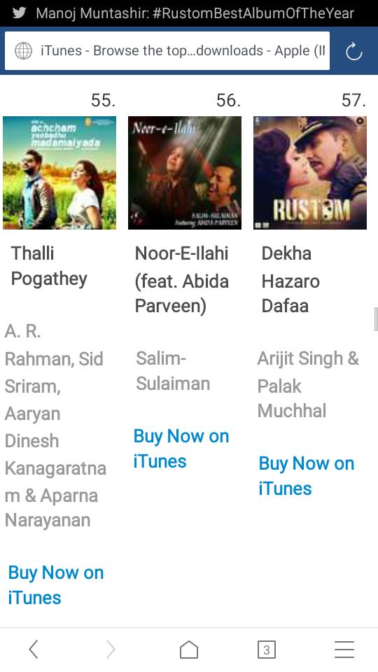 himanshmd's tweet image. Single #TereSangYaara (Single) at #2and #DekhaHazroDafa at #57 on iTunes #DhalJauat #93 @manojmuntashir abhitohaayih