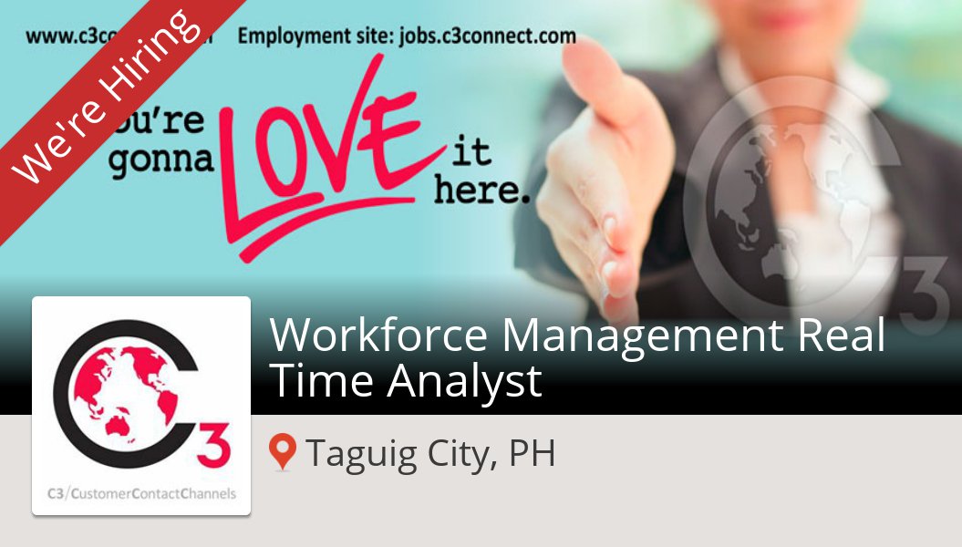 miltonolpam's tweet photo. Workforce #Management Real Time #Analyst en #C3 (#TaguigCityPH) #oferta https://t.co/cq0rdHvU7c https://t.co/okqkBhCDyp