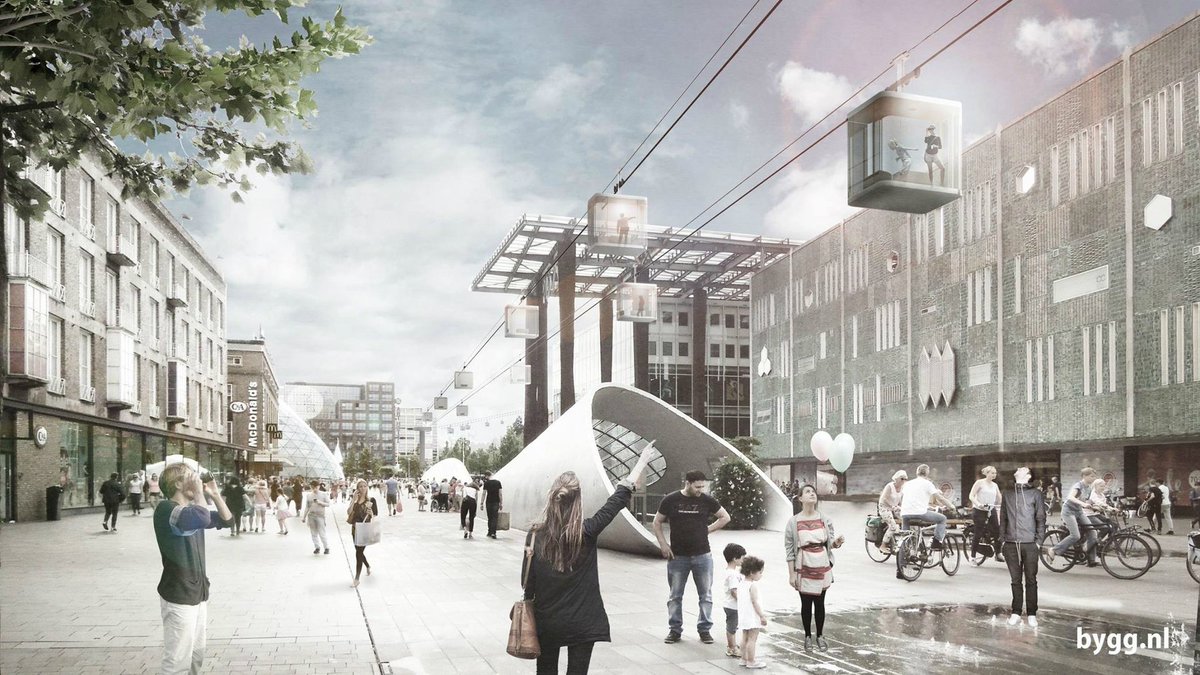 Stadskabelbaan in Eindhoven: zweven door de lucht tussen station en Strijp-S brabantn.ws/Wg3