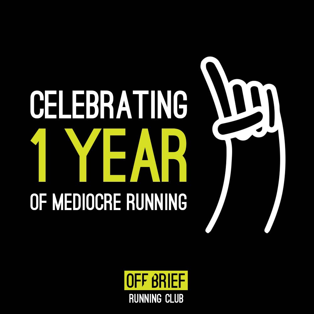 offbriefrunning's tweet image. We made it. One year of this whole "running" business. So much crew love. #runclub #anniversary #running