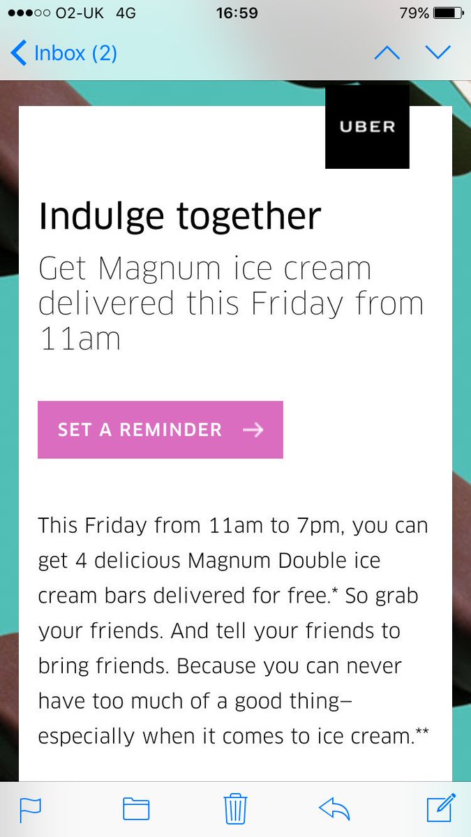 NatalieFlorence's tweet photo. Best email ever?? #UberIceCream https://t.co/Bkgvgnpl2w