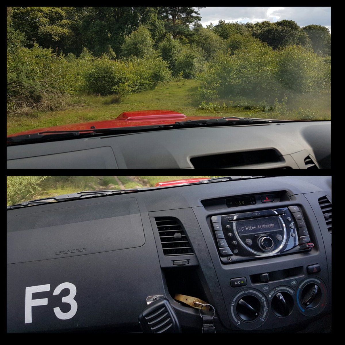 BlackbusheFire's tweet photo. Bit of off road airport topography today.  Checking out our 1000m overshoot https://t.co/hQOq3A5WJI