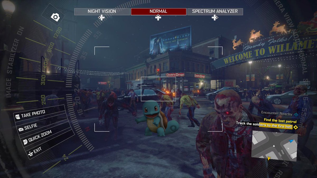 CapcomVancouver's tweet image. If you're out playing #PokemonGO stay safe, you don't want to be eaten by a zombie while catching a Squirtle.