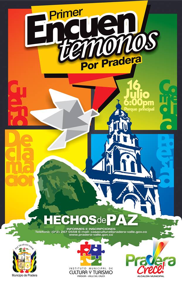 Les invito para que juntos participemos de este gran evento. Pradera Crece con Hechos de Paz.