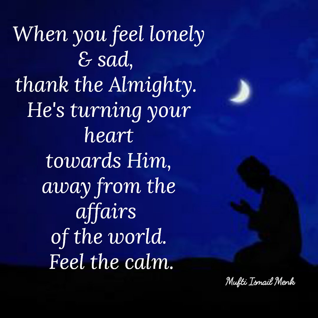 mufti ismail menk on twitter when you feel lonely sad thank the