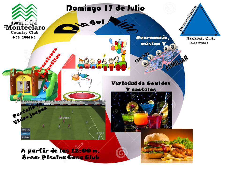 ClubMonteclaro's tweet photo. Celebra el día del niño en el Self-Service, con estas diversiones que allí se presentarán el 17 de Julio. https://t.co/aDbxkJ1u6O