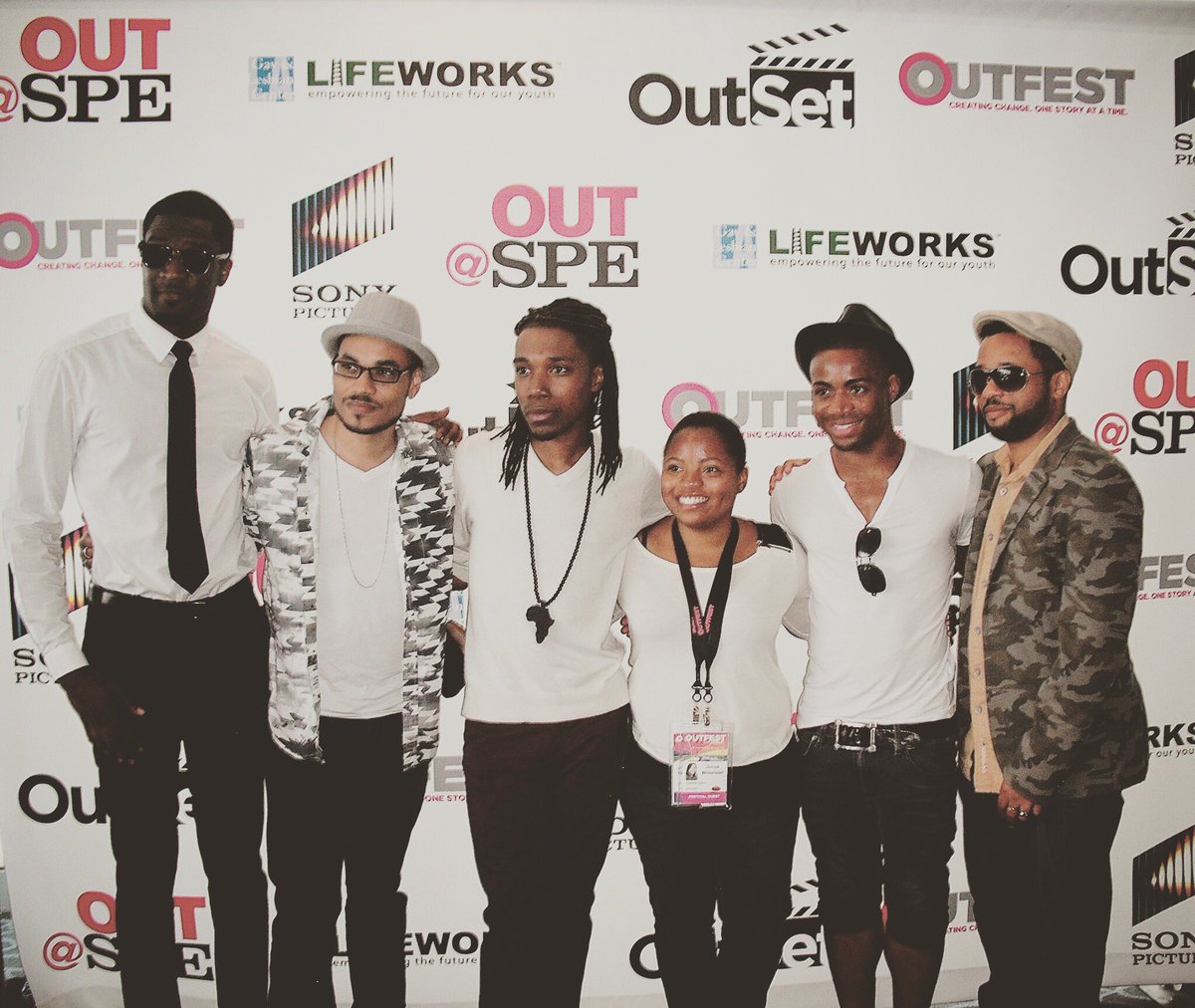 griotDAMONE's tweet photo. A fun @GideonsCross memory! Our team on the red carpet at our 2014 @Outfest screening. Stay tuned for GC updates! https://t.co/xzYauCcPep