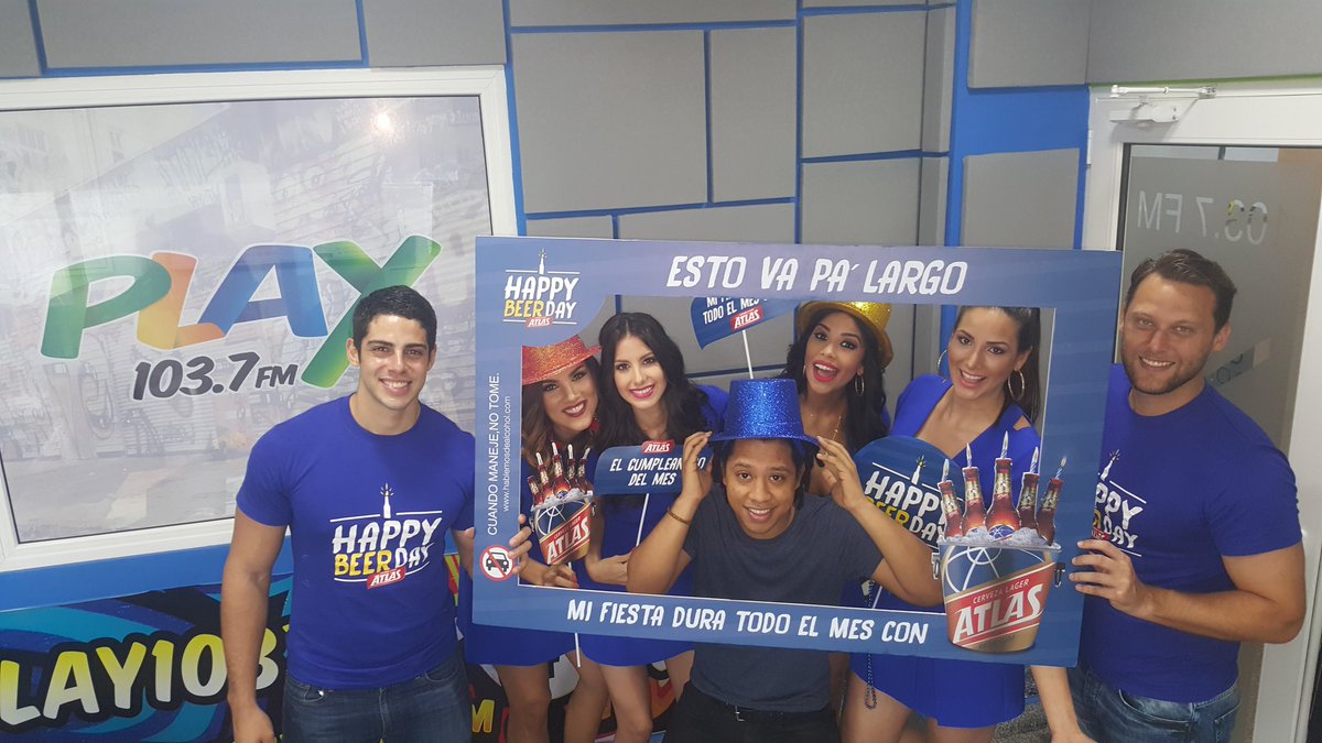 Play1037Fm's tweet photo. #chicasatlas #happybeerday @cervezaatlas #Modoplay #elsonidodelacalle #cervezaatlas #cuandomanejenotome https://t.co/B3trYX1Wyx
