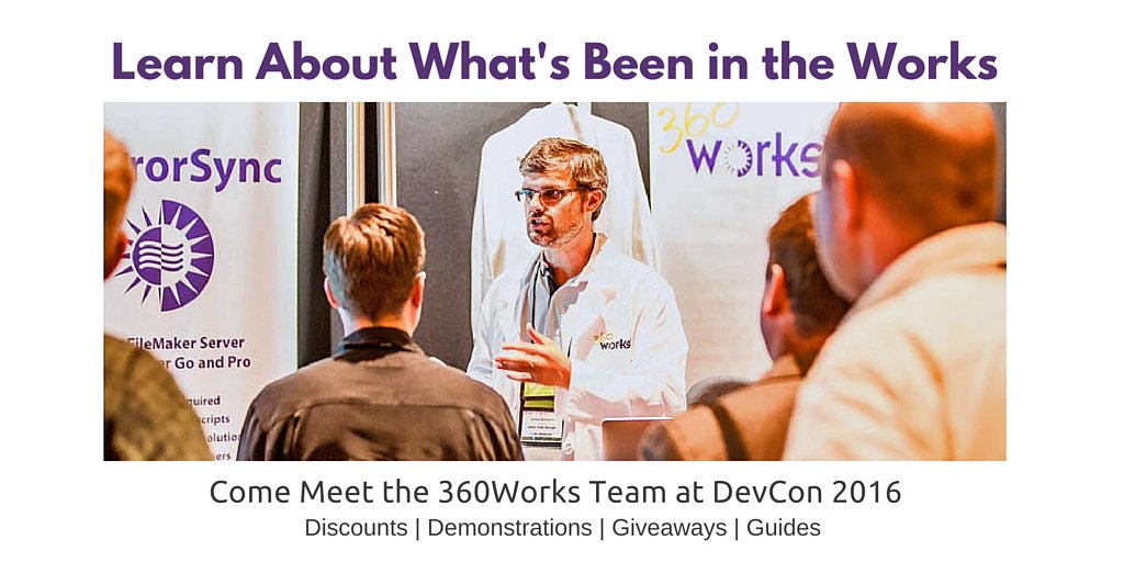 360Works's tweet image. Can&apos;t wait to see everyone in just a few days at #FileMakerDevCon. Our plugins are #FileMaker15 ready, and so are we