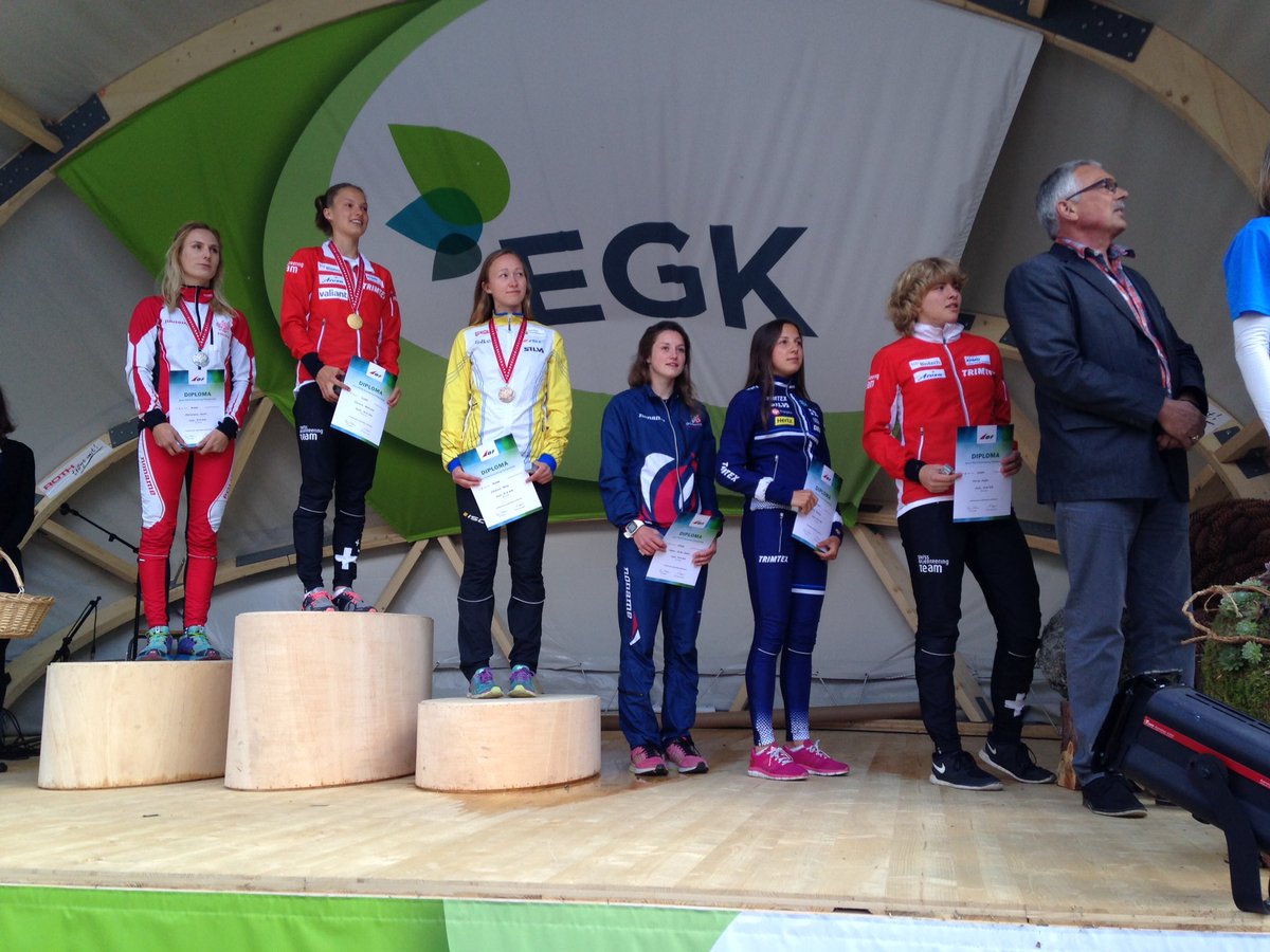 JWOC2016's tweet photo. Podium of the W20 middle distance final at the medal ceremony of #jwoc2016 https://t.co/tjBu21I1jU
