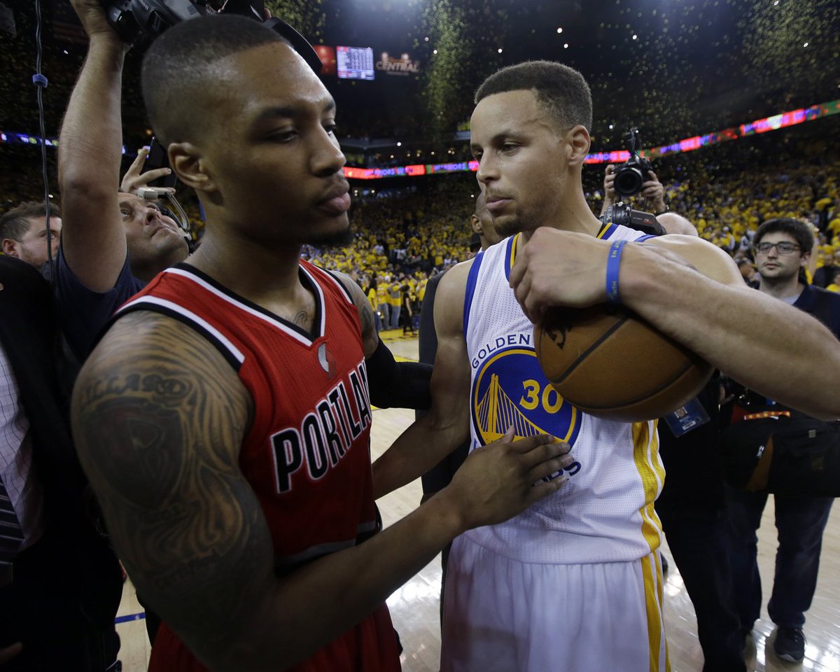 Oregonian's tweet image. Trail #Blazers Damian Lillard says &apos;Hell No&apos; to playing for hometown Warriors #RipCity bit.ly/2acBBlr