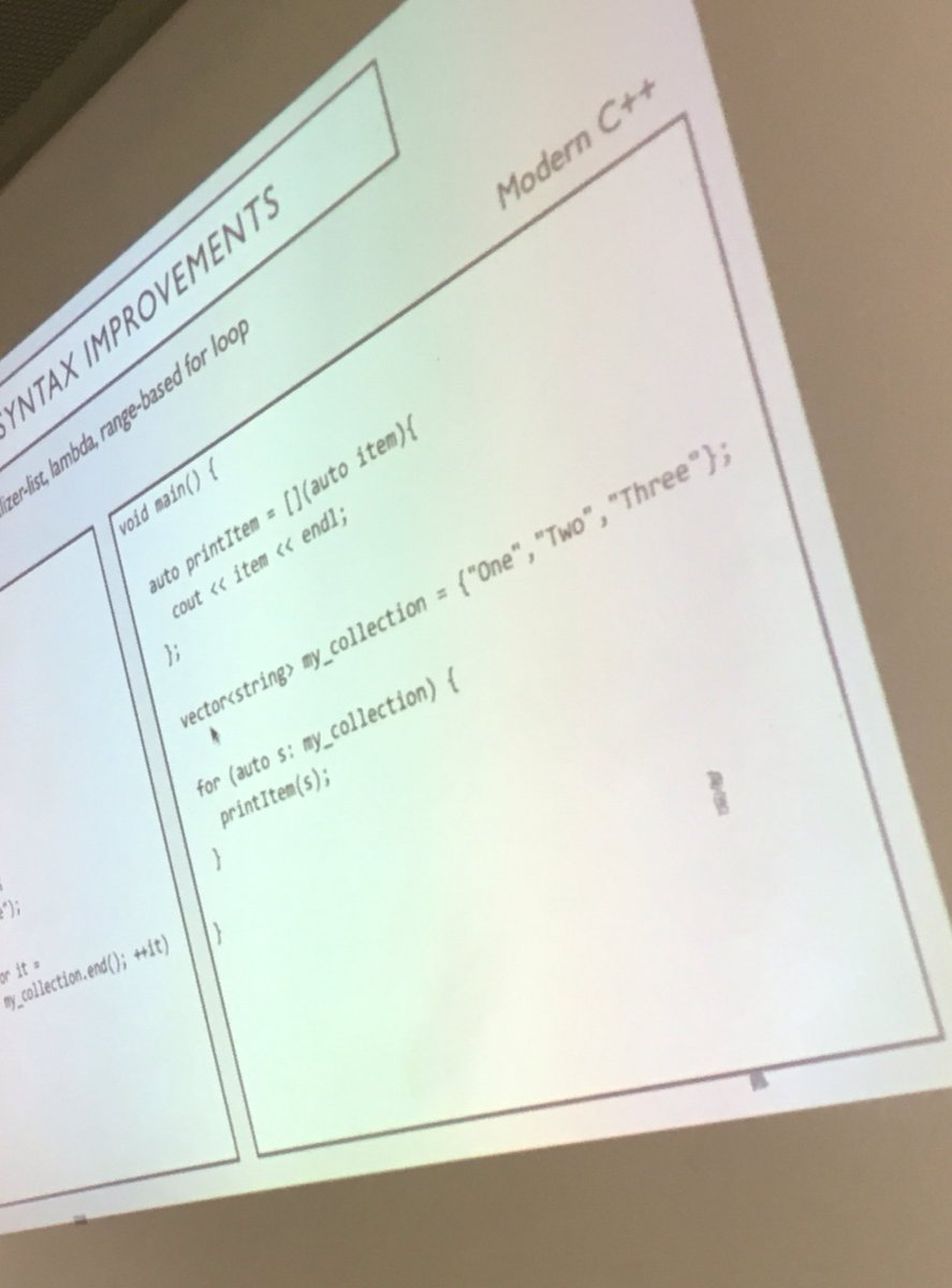 ashatch's tweet photo. Neat additions to C++ - had no idea #NEDev https://t.co/a59zmN9vau