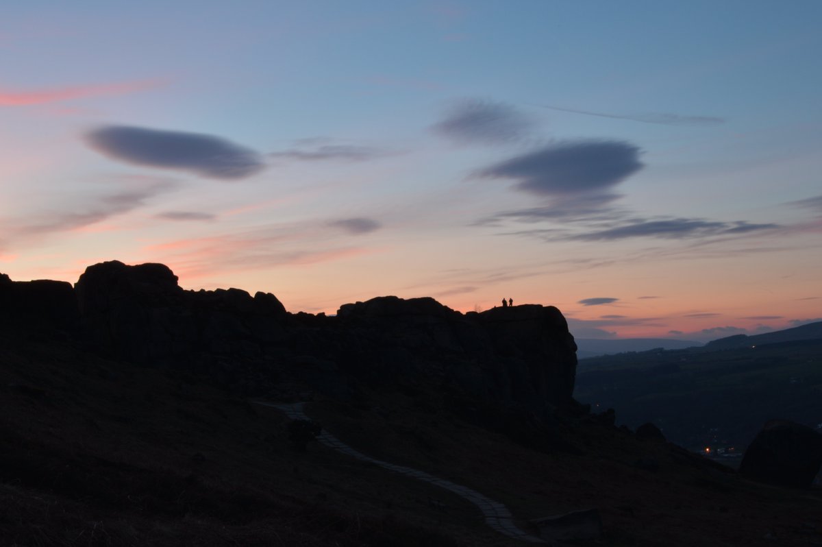 Cow (but not Calf) Rocks at sunset, Ilkley.