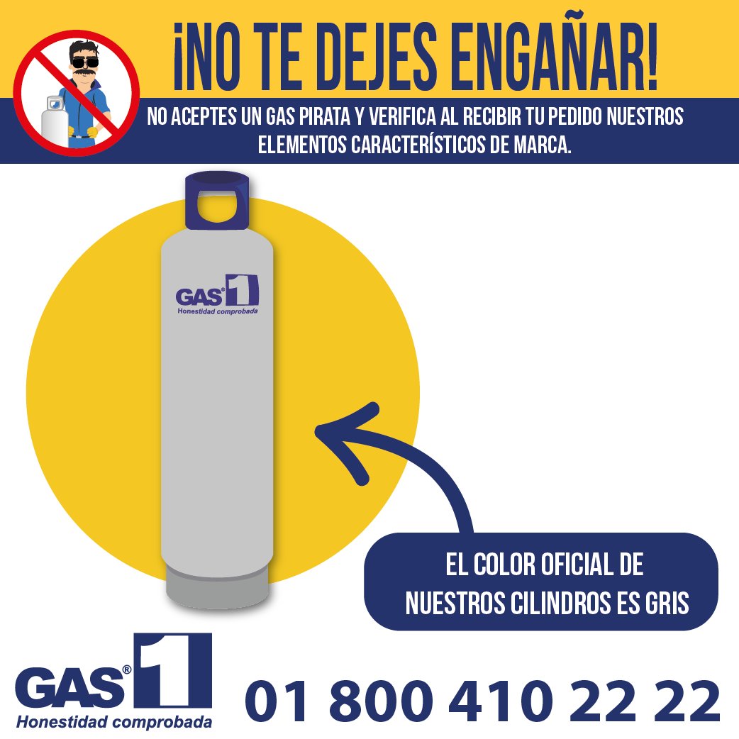 Gas1Oficial's tweet photo. ¡Si es de otro color, no lo aceptes!
Repórtalo a tu centro de servicio #QueNoTeEngañen https://t.co/ba8oks9YKV