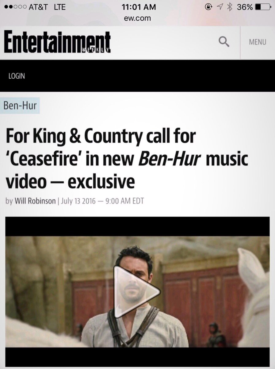 4kingandcountry's tweet photo. A call to a nation.. The Music Video for #Ceasefire, coupled with scenes from @BenHur! @EW https://t.co/kst676P122 https://t.co/sc5hGqGt1q