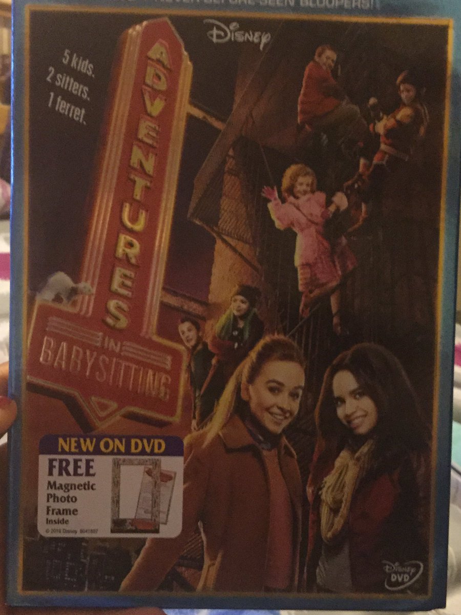 cathyerazo21's tweet photo. Look what I bought yesterday @SabrinaAnnLynn and @SofiaCarson #AdventuresInBabysitting #DVD #BestMovieEver #100DCOM💚 https://t.co/4hXi1gZmom