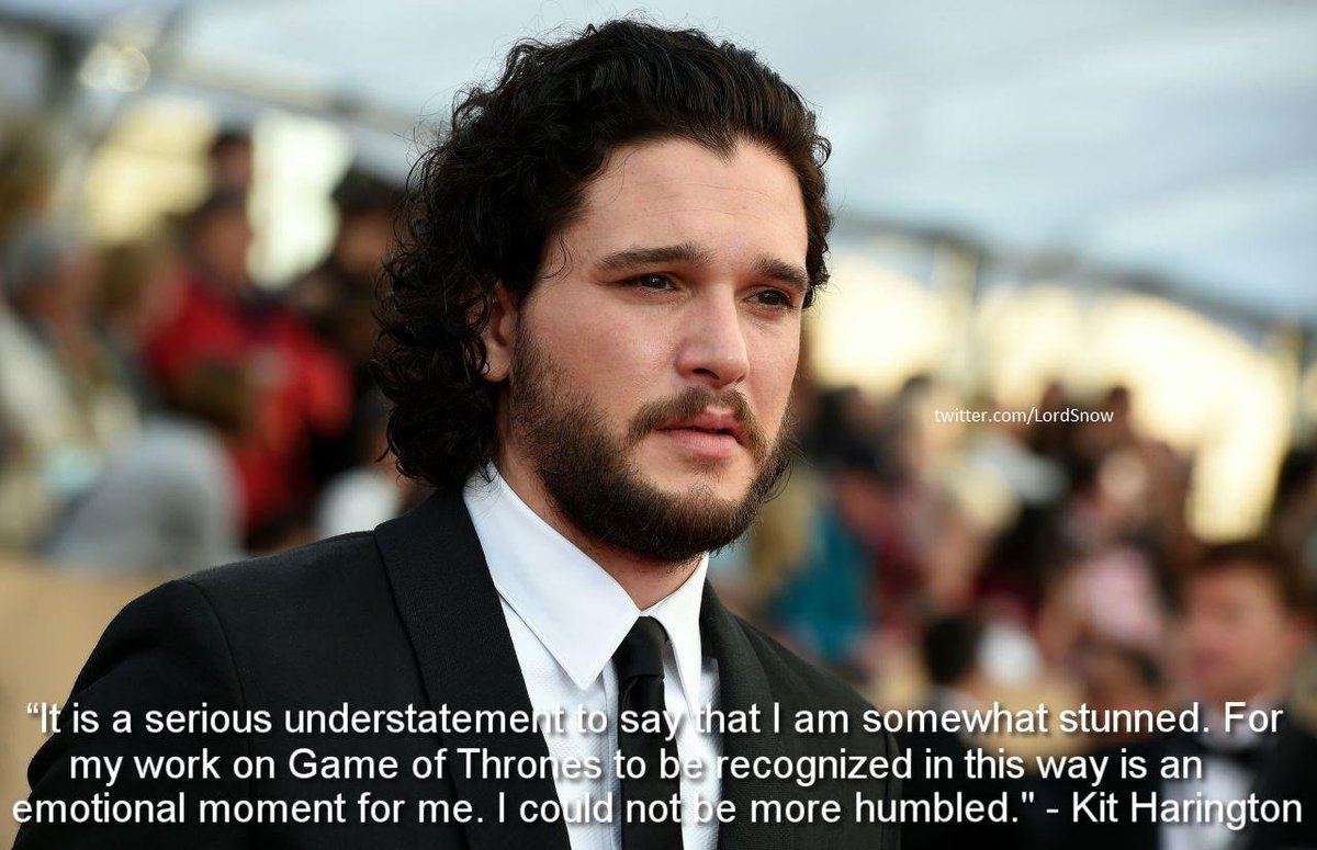 Kit Harington's response on being nominated for "Best Supporting Actor for a Drama Series". #Emmys #GameOfThrones