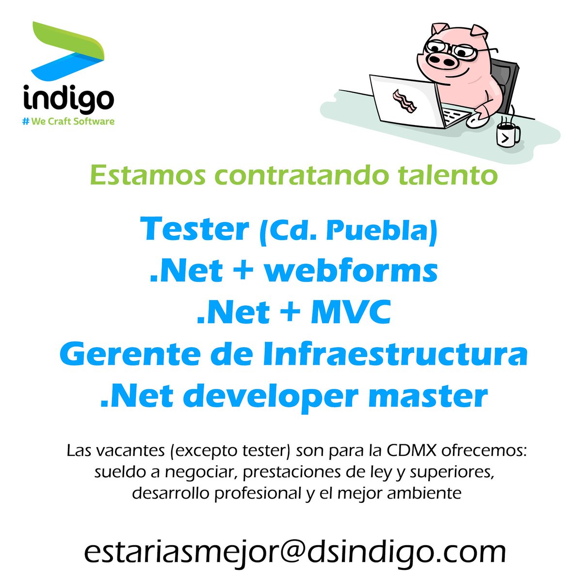 chanchicoder's tweet image. Tenemos vacantes!!! #WeCraftSoftware estariasmejor@dsindigo.com