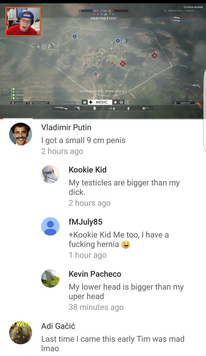 peterh82's tweet photo. @DANNYonPC @GrizzleBF @zhpete By the way these comments look like on @OneCheesyMofo Video. Everyone is loving BF1👌👏 https://t.co/hQM3bOfNgZ