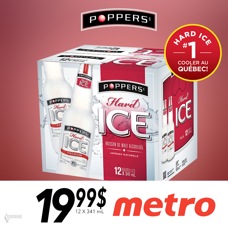 PoppersCoolers's tweet photo. Dès aujourd'hui, chez metro, notre caisse de 12 x341 mL est à 19,99$ ! Jusqu'au 20 juillet ! #popperscoolers https://t.co/xejs3uQbAP