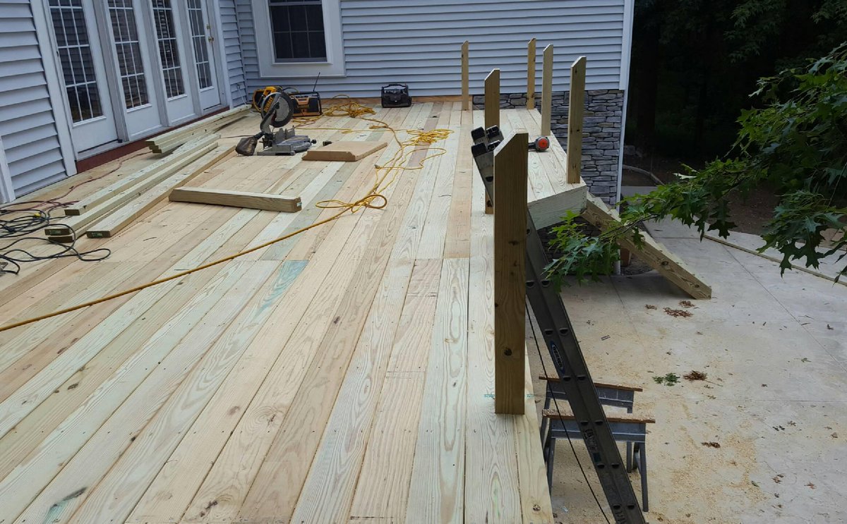 Did you know that we do decks? Check out this beautiful deck being installed in lovely Hudson!!