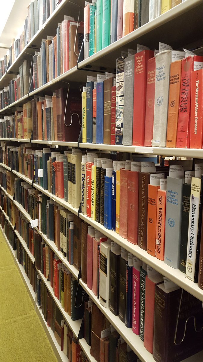 PeterSokolowski's tweet photo. Every book with "Webster" in the title at the Cordell Collection. #ICHLL8 https://t.co/l3CZAtUUaC