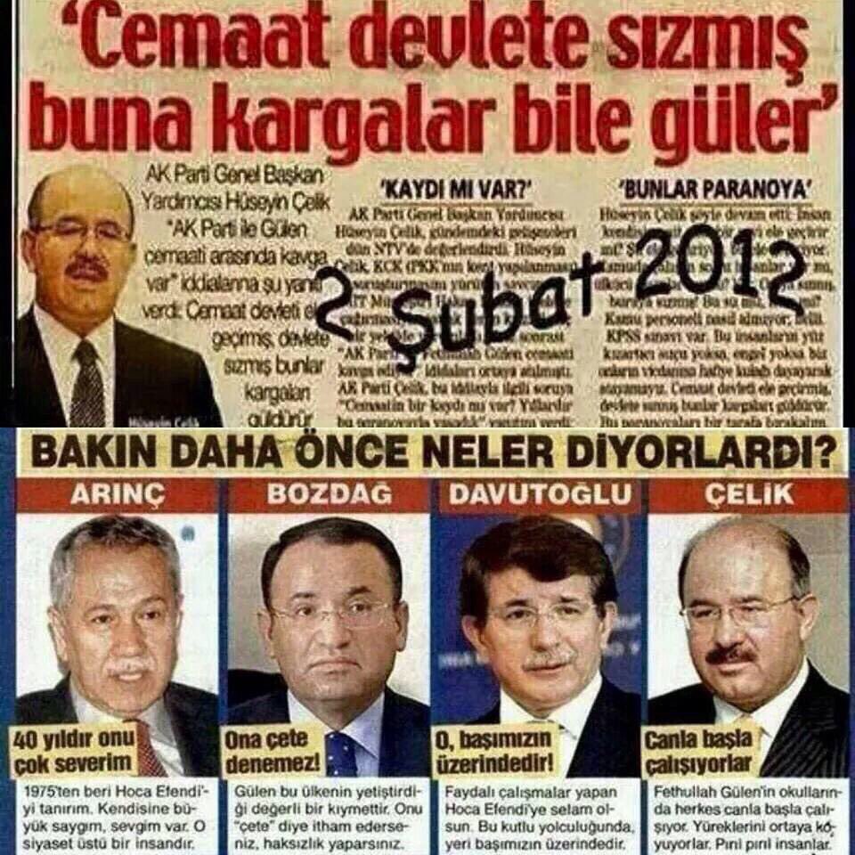 Dün övgüler dizip Cemaat'in desteğini almak için takla atıyorduk. Sayın Erdoğan Türkçe Olimpiyatlarının hamisiydi.