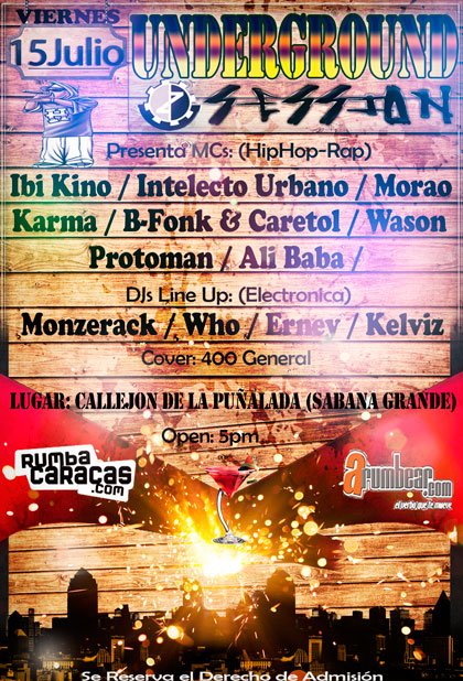 CcsUnderground's tweet photo. VIERNES 15 de Julio 2016 " #Epic #Event #Underground #City #Caracas https://t.co/TIFNaIsFbm