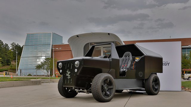 ORNL's tweet photo. Miss the #FacebookLive ride along in the #3Dprinted utility vehicle? Watch now ▶️ https://t.co/jvFzUDdjnX https://t.co/o0HsbopR0Y