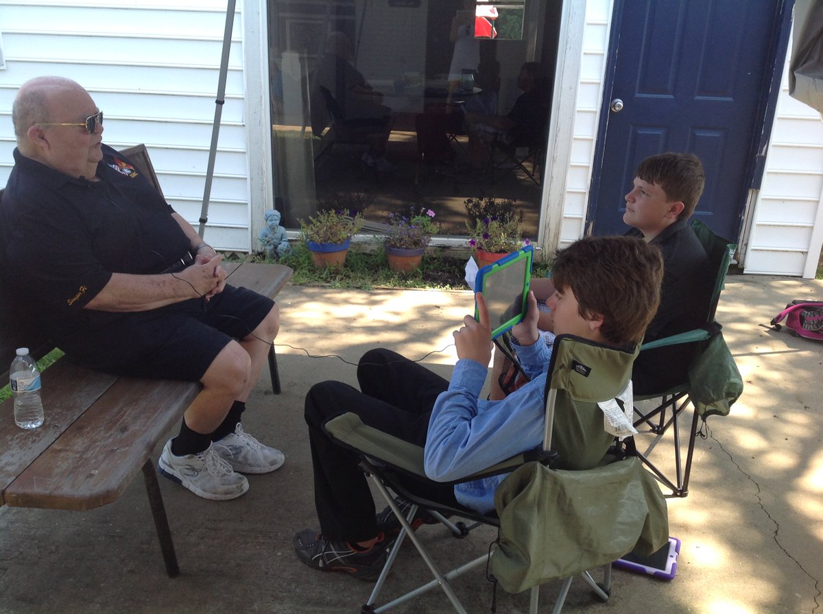 PCPS2S's tweet photo. #PCVVHC students interviewed WWII, Korea, and Vietnam veterans from Powhatan County. Move over David Muir! https://t.co/TvsgVHy9gX