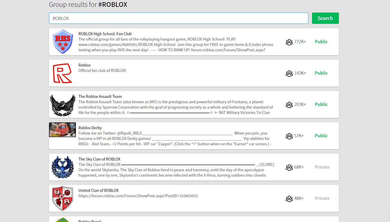 Roblox on X: Our Groups search page got a makeover. Now it's even easier  to find a Group to join!  / X
