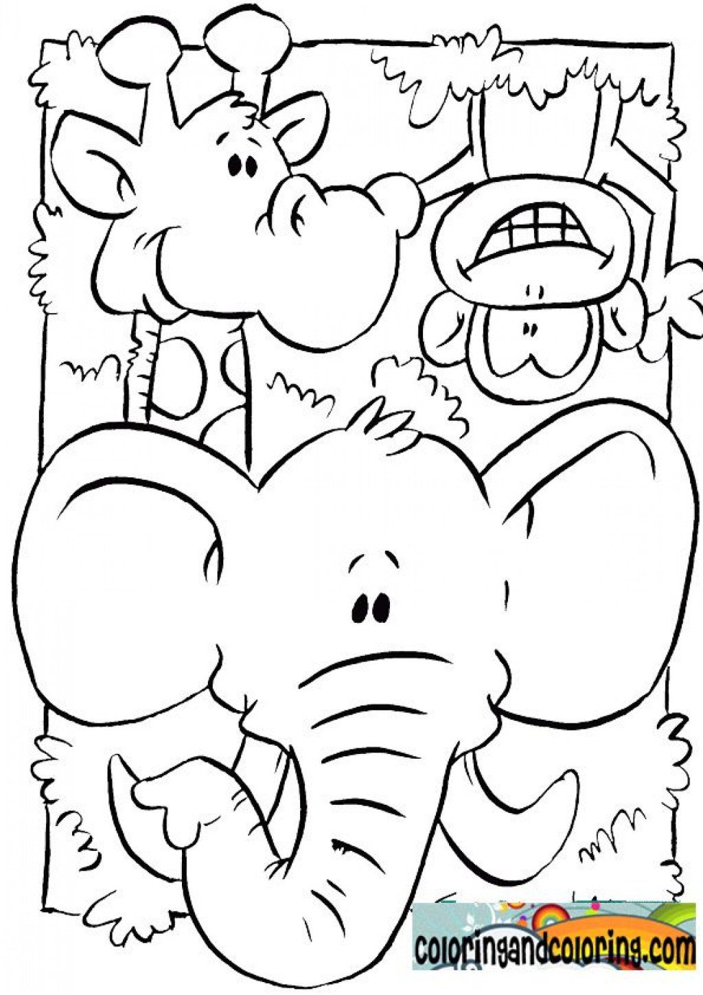 Kids animals раскраска