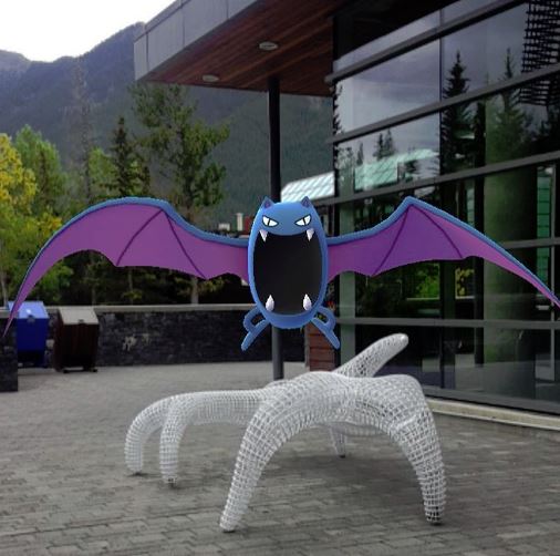 It’s no #Jigglypuff, but you have to appreciate #Golbat's response to public art! bit.ly/banffcentreins… #PokemonGo