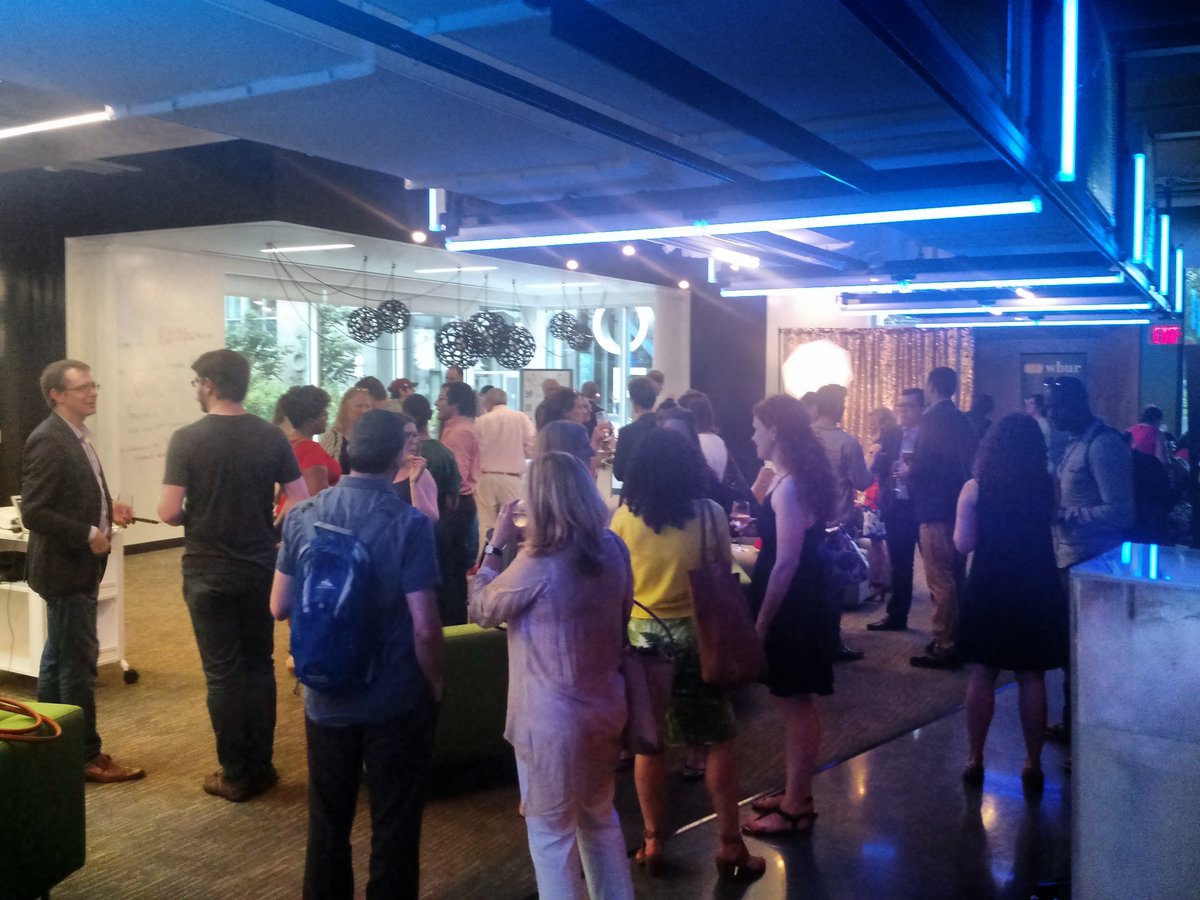 Nerdwiththehat's tweet photo. It's on! @WBUR #WBURDigitalLive at @DistrictHall https://t.co/ppZy9WYCbe